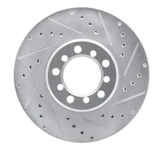 R1 Concepts EDZ-63017R Brake Rotor Drilled and Slotted Silver
